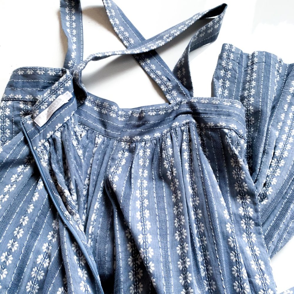 NWOT anthropologie dobby striped jumpsuit blue M - Picture 4 of 10